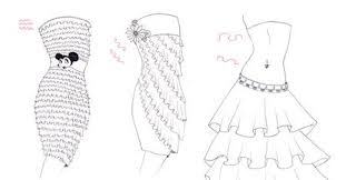 How To Draw Ruffle Skirt I Draw Fashion Fashion Figure Drawing Colorful Fashion Dress Drawing