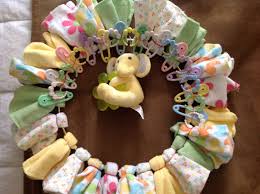 Baby Washcloth Wreath Baby Shower Crafts Baby Shower Wreath Tulle Baby Shower