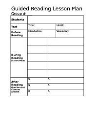 This Is An Easy To Use Guided Reading Lesson Plan Template Perfect For Guided Reading Lesson Plan Template Guided Reading Lesson Plans Guided Reading Lessons