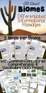 Differentiated Biomes Reading Passages Comprehension Distance Learning Teaching Biomes Reading Passages Biomes