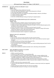 Just fill in your details download your new cv. Project Quality Assurance Resume Samples Velvet Jobs