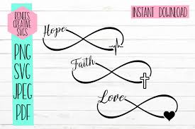 Love Hope Faith Infinity Sign Svg Cut File Digitanza
