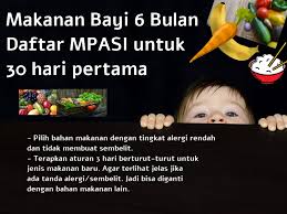 Saat memasuki usia 6 bulan, bayi tentunya sudah diperbolehkan untuk mengonsumsi sumber makanan lain selain asi atau yang dikenal dengan mpasi. Makanan Bayi 6 Bulan Daftar Menu Mpasi 30 Hari Pertama Jihan Davincka