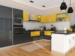 Buy gloss kitchen units & sets and get the best deals at the lowest prices on ebay! Aaa Modular Kitchen With A Stunning Colour Combination Of Pearl Black And Marigold Yellow In High Gloss This Kitchen Will Surely Be A Space That You Would Love To Show Off
