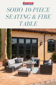The Soho 10 Piece Deep Seating Set By Sirio Is A Stylish Addition To Any Outdoor Patio And The 10 Piece Outdoor Living Patio Fire Table Outdoor Furniture Sets