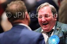39432981-Lord Mayor Frank Jonas, second left. Tory faces. Local elections  count 2022, Portsmouth Guildhall Picture: Chris Moorhouse jpns 050522-23