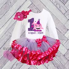 Birthday Clothes For Girls Shark 1st Birthday Outfit Baby Girl 1 Personalized First 1st Birthday Outfits Birthday Outfit 1st Birthday