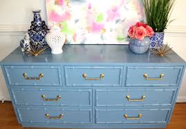 Leisure Blue Faux Bamboo Dresser Styled With Chinoiserie Chinoiserie Chic Style Bamboo Bedroom Faux Bamboo Bamboo Furniture