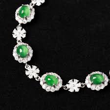 Sterling Silver Genuine Jadeite Jade Gold - Plated Floral Bracelet – Singa  Gems Jewelry