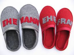 2 Paar Pantoffeln Ehemann Und Ehefrau Grau Rot Geschenk Ehemann Brautpaar Basteln Pantoffeln
