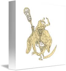 This tutorial shows the sketching and drawing steps from start to finish. Grim Reaper Lacrosse Stick Drawing By Aloysius Patrimonio