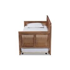 Maybe you would like to learn more about one of these? Baxton Studio Toveli Vintage French Inspired Ash Wanut Finished Wood And Synthetic Rattan Daybed With Trundle