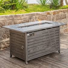The main idea behind a fire pit is to contain the fire inside the wall. Cosiest Outdoor Fire Table Hand Painted Faux Grey Birch 40000 Btu Overstock 33346660
