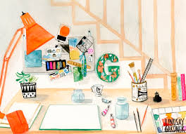 Workspace Illustration For Sir Magazine By Lindsay Gardner Watercolor And Gouache On Paper Www Li Adobe Illustrator Design Drawing Illustrations Illustration