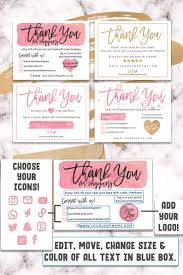 Standing out in a world full of competition is not easy and taking steps to be remembered is more important than ever. The Ultimate Business Thank You Card Pink Gold 4 Templates Love Lissy