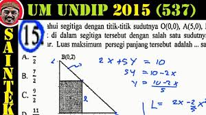 Rumus trapesium luas, keliling, beserta contoh soal dan pembahasan. Um Undip 2015 Kode537 Matematika Dasar Pembahasan No 15 Luas Maksimum Persegipanjang Youtube