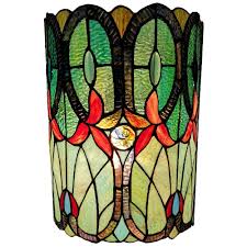 For instance, the light provided by a sconce or a series of sconces can help one safely negotiate a long hallway or a stairway. Amora Lighting 2 Light Tiffany Style Stained Glass Green Blue Wall Sconce Am247wl10b The Home Depot