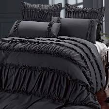 Gray Ruffle Comforter Ruffle Bedding Set Ruffle Comforter Black Comforter Ruffle Comforter Bed Linens Luxury