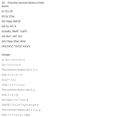 Ncert Solutions For Class 8 Maths Chapter 14 Factorisation Math Class 8 Math Questions