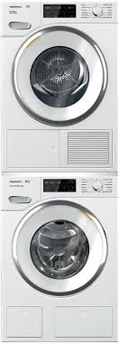 Plugs into a regular one ten outlet. Miele Miwadrel2 Stacked Washer Dryer Set With Front Load Washer And Electric Dryer In Lotus White