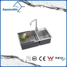 Some split basins have different depths between the sides of the sink, while other features may include interior racks to help keep the drain clear of dishware. China Man Made Stainless Steel Small Double Kitchen Sink Acs8243a2 China Man Made Sink Stainless Sink