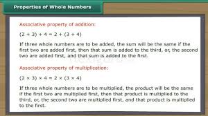 Properties Of Whole Numbers