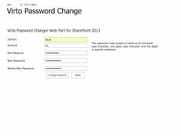 Sharepoint Password Change Web Part