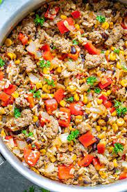 15 Minute Cowboy Beef And Rice Skillet Averie Cooks Recipe In 2021 Ground Beef Dishes Beef Recipes Beef And Rice