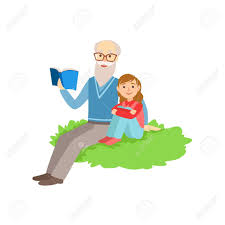 He is a walking and talking slice of pizza who. Grandfather And Grandson Reading Book Part Of Grandparent And Royalty Free Cliparts Vectors And Stock Illustration Image 67201264