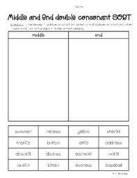 We did not find results for: Double Consonant Sort Worksheets Teaching Resources Tpt