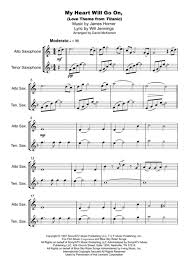 My Heart Will Go On Love Theme From Titanic Duet For Alto And Tenor Saxophone Sheet Music Saxophone Digital Sheet Music