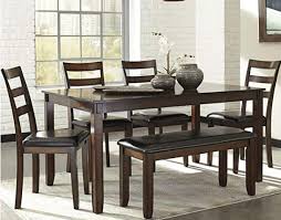 Signature Design By Ashley Coviar Dining Room Table And Chairs With Bench Set Of 6 Brown In 2020 Dining Room Table Set Dining Room Table Dining Table Setting