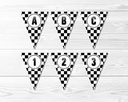 Black And White Checkered Flag Banner Checkered Flag Banner Set Black White Racing Banner Race Car Cars Tires Birthday Banner Baby Shower Pr Art Essentials Flag Banners Printable Banner