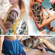 Amazon.com: Roarhowl Tatuaje temporal para mujeres y hombres, tatuajes  temporales, negro, gris, grande, tatuaje Jesús, ángel, realismo, 3D,  tatuaje de ...