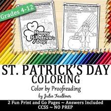 St Patrick S Day Grammar Proofreading Activity No Prep Coloring For Teens Proofreading Activities Language Arts Lessons Fun Classroom Activities