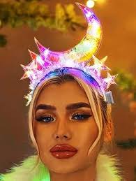 GENBREE Light Up Headbands Glowing Stars Moon Hair Band Luminous Girls  Headband Nightclub Festival Party Hair Accessories Women : Amazon.co.uk:  Fashion