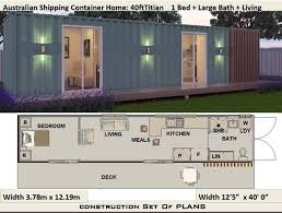 40 Foot Shipping Container Home Full Construction House Plans Blueprints Usa Feet Inches Australian Metric Sizes Hurry Last Sets Container House Shipping Container Home Designs Container House Plans