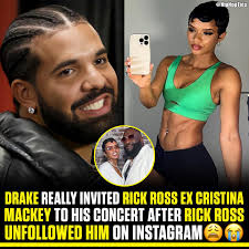 Drake invited #RickRoss' ex-girlfriend #CristinaMackey to his concert after  Rick Ross unfollowed him