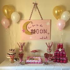 Pink And Gold I Love You To The Moon And Back Baby Shower Moon Baby Shower Baby Girl Shower Themes Moon Baby Shower Theme
