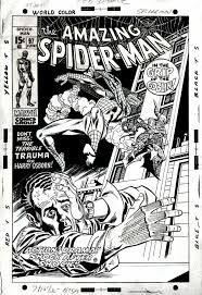 Black And White Comic Book Covers Kane Gil Amazing Spider Man 97 Unused Cover Art 1971 Spiderman Art Comic Art Spiderman Comic