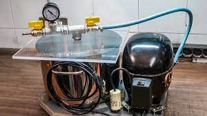 How To Make A Simple But Effective Vacuum Chamber With A Fridge Compressor And A Steel Pot Very Inexpensive If You Can Vacuum Pump Vacuum Solar Energy Panels