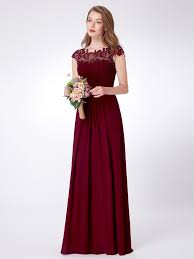 Maxi Long Lace Cap Sleeve Elegant Evening Gowns Burgundy Bridesmaid Dresses Long Burgundy Bridesmaid Dresses Cap Sleeve Evening Gowns