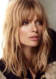 Long Bob Hairstyles For Women With Oval Face For Coarse Wavy Sunflower Blonde Hair Color With Bangs Women Ha Hair Styles Long Hair Styles Long Bob Hairstyles