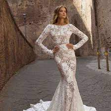 (60) lace chiffon covered button ivory scoop neck modest sheath/column wedding dress. 35 Illusion Wedding Dresses For Daring Brides