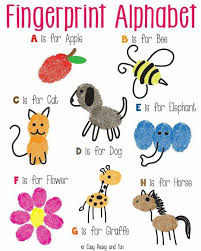 Fingerprint Alphabet Art Easy Peasy And Fun Fingerprint Crafts Fingerprint Art Alphabet Art