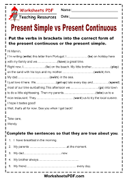 Present Simple Vs Present Continuous 3 Learn English English Grammar Exercises English Language Learning Activities