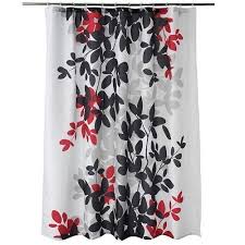 Apt 9 Zen Leaf Shower Curtain Black Red Grey 72 X Red Shower Curtains Black Shower Curtains Red Curtains