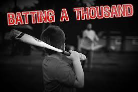 Baseball statistics that call themselves percentages are generally out of 1,000, not 100. Batting A Thousand