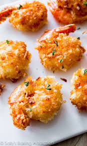 Dredge shrimp in flour, dip in beaten eggs then roll in coconut mixture, pressing it onto the shrimp to adhere well. Easy Coconut Shrimp Sally S Baking Addiction