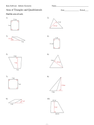 In these worksheets, students classify quadrilaterals as being squares, rectangles, rhombuses, parallelograms, trapezoids. 6 Area Of Triangles And Quadrilaterals Area Elementary Geometry